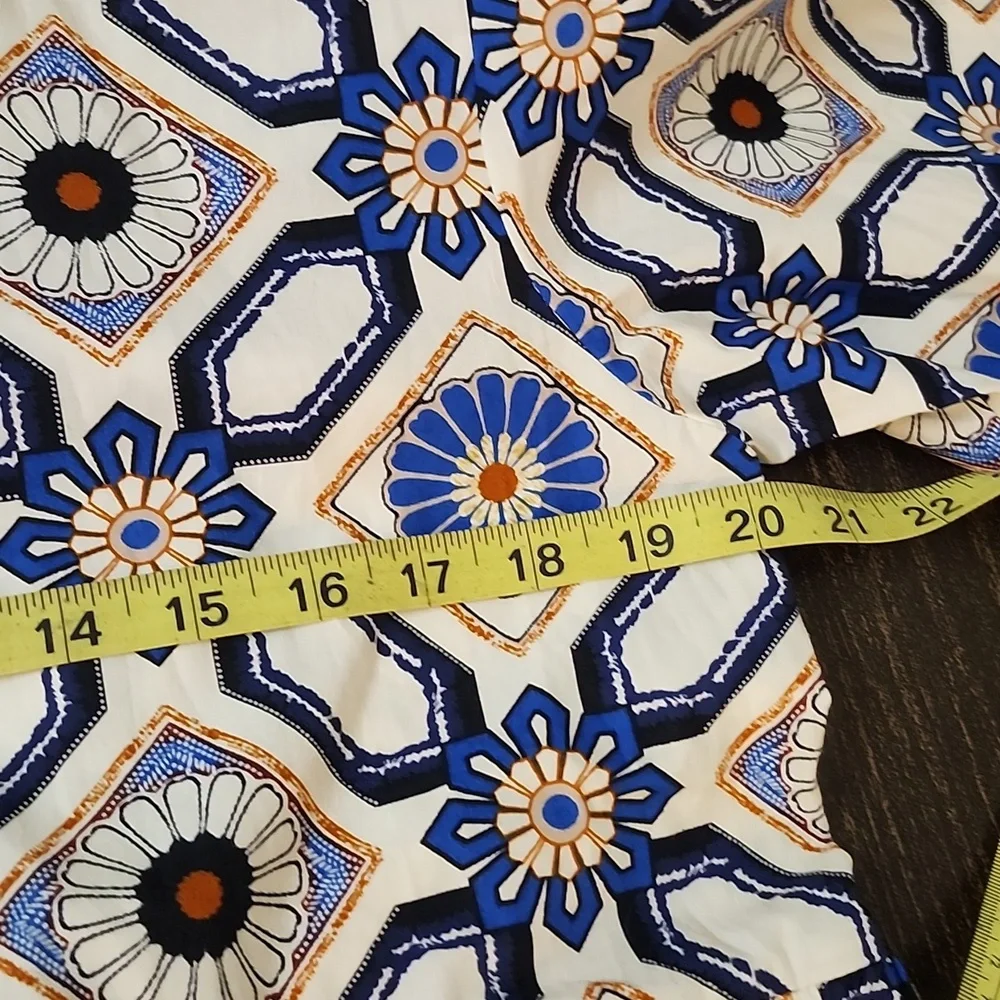 Maeve Anthropologie Blue White Pattern Midi Dress Bettina - Picture 10 of 10